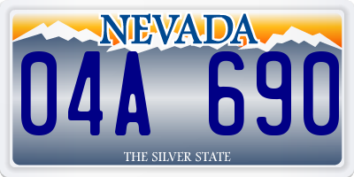 NV license plate 04A690