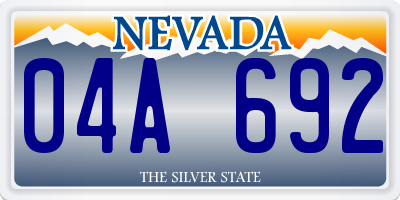 NV license plate 04A692