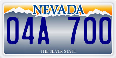 NV license plate 04A700