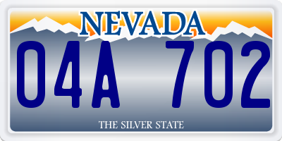 NV license plate 04A702