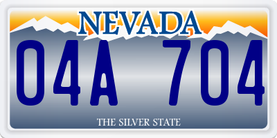 NV license plate 04A704