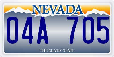 NV license plate 04A705