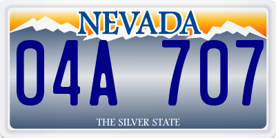 NV license plate 04A707