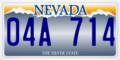 NV license plate 04A714