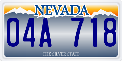 NV license plate 04A718