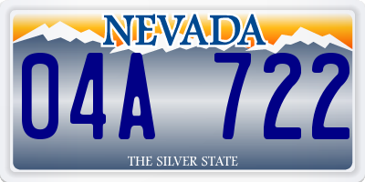 NV license plate 04A722