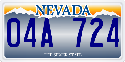 NV license plate 04A724