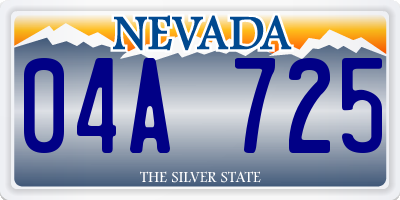 NV license plate 04A725