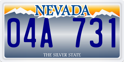 NV license plate 04A731