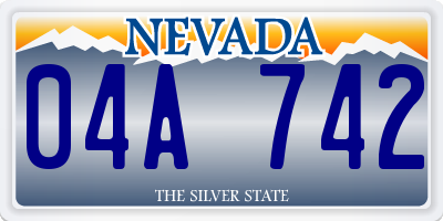 NV license plate 04A742