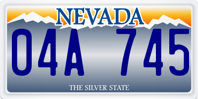 NV license plate 04A745