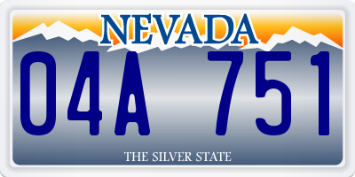 NV license plate 04A751