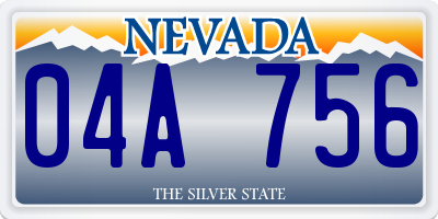 NV license plate 04A756