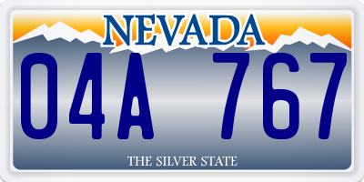 NV license plate 04A767