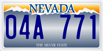 NV license plate 04A771