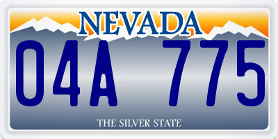 NV license plate 04A775