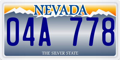 NV license plate 04A778