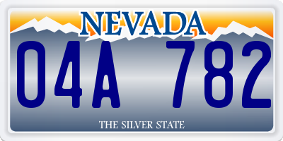 NV license plate 04A782