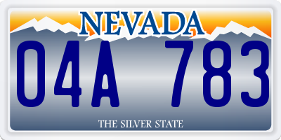 NV license plate 04A783