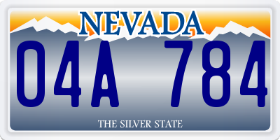 NV license plate 04A784