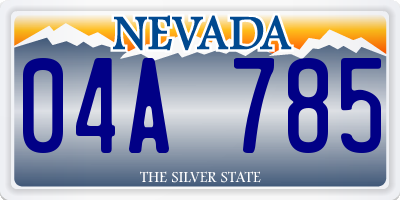 NV license plate 04A785