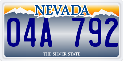 NV license plate 04A792