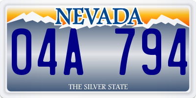 NV license plate 04A794