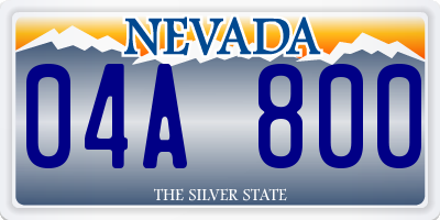 NV license plate 04A800