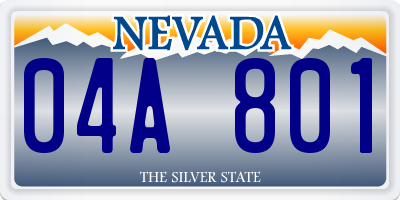 NV license plate 04A801