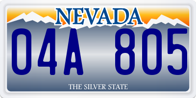 NV license plate 04A805