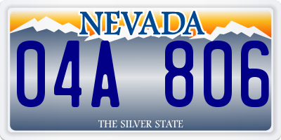 NV license plate 04A806