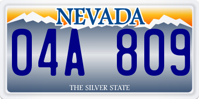 NV license plate 04A809