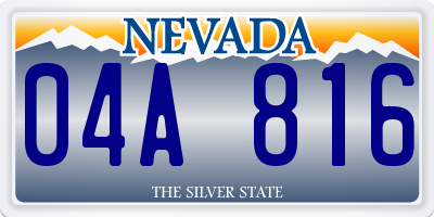 NV license plate 04A816