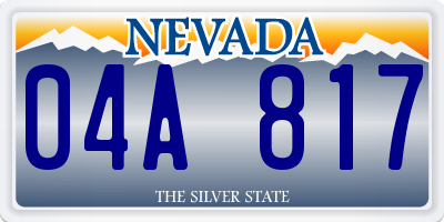 NV license plate 04A817