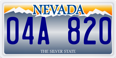 NV license plate 04A820