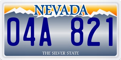 NV license plate 04A821