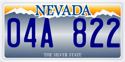 NV license plate 04A822
