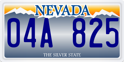 NV license plate 04A825