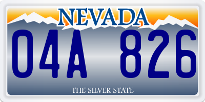 NV license plate 04A826