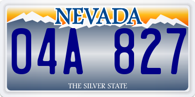 NV license plate 04A827