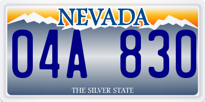 NV license plate 04A830