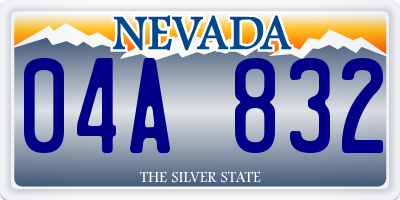 NV license plate 04A832