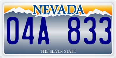 NV license plate 04A833