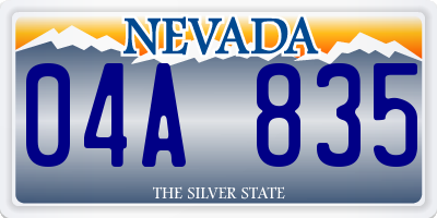 NV license plate 04A835