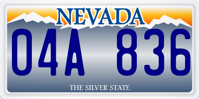 NV license plate 04A836