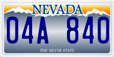NV license plate 04A840