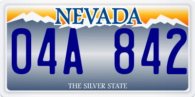 NV license plate 04A842