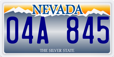 NV license plate 04A845