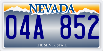 NV license plate 04A852