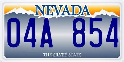 NV license plate 04A854